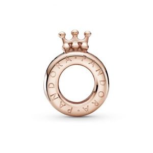 Pandora Logo & Crown O Charm, Rose Gold-Plated